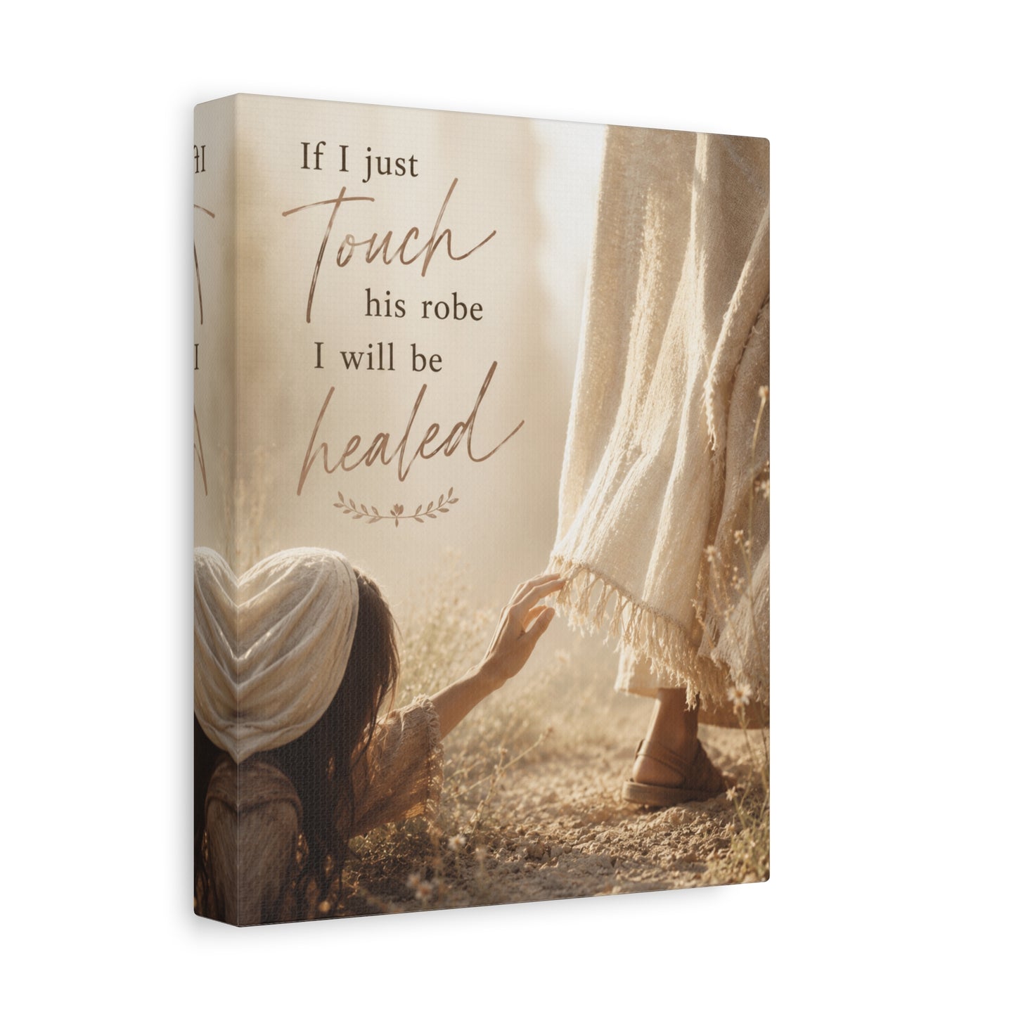 Mark 5:27–28 Bleeding Woman Touching Jesus' Hem Canvas Wall Art