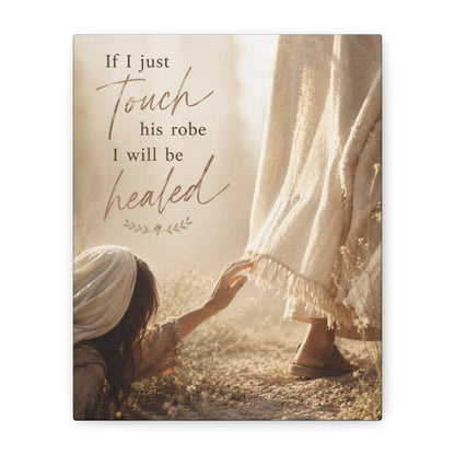 Mark 5:27–28 Bleeding Woman Touching Jesus' Hem Canvas Wall Art