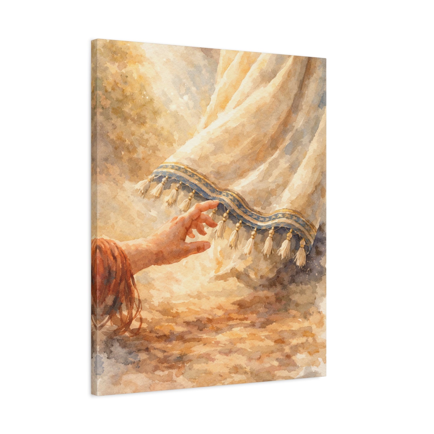 Bleeding Woman Touching Jesus' Hem Healing Canvas Wall Art