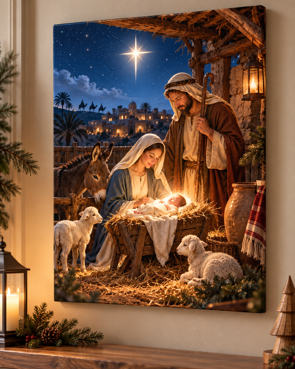 Birth of Jesus Christmas Canvas Wall Art product artwork