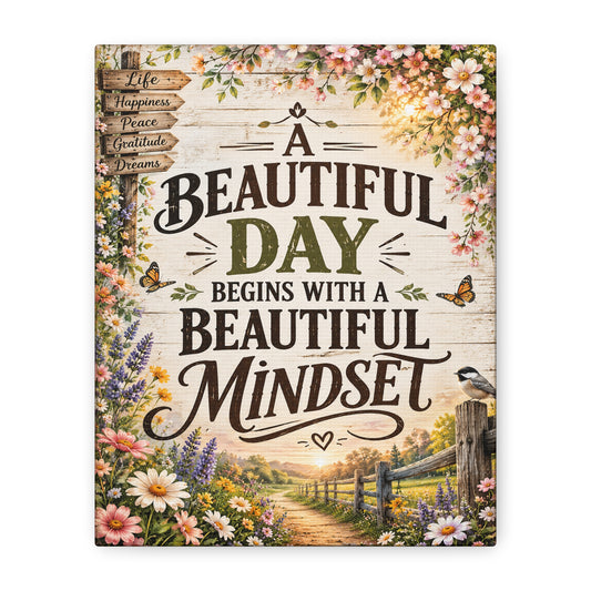 A Beautiful Day Begins With A Beautiful Mindset Canvas Art product artwork