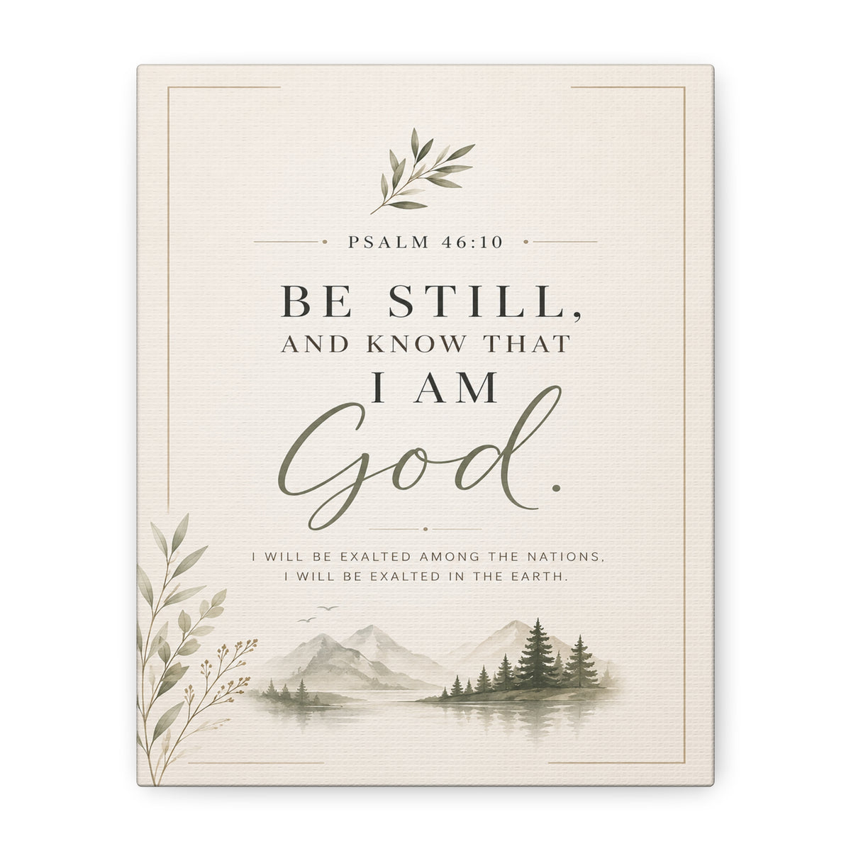 Be Still Psalm 46:10 Inspirational Canvas Art product artwork