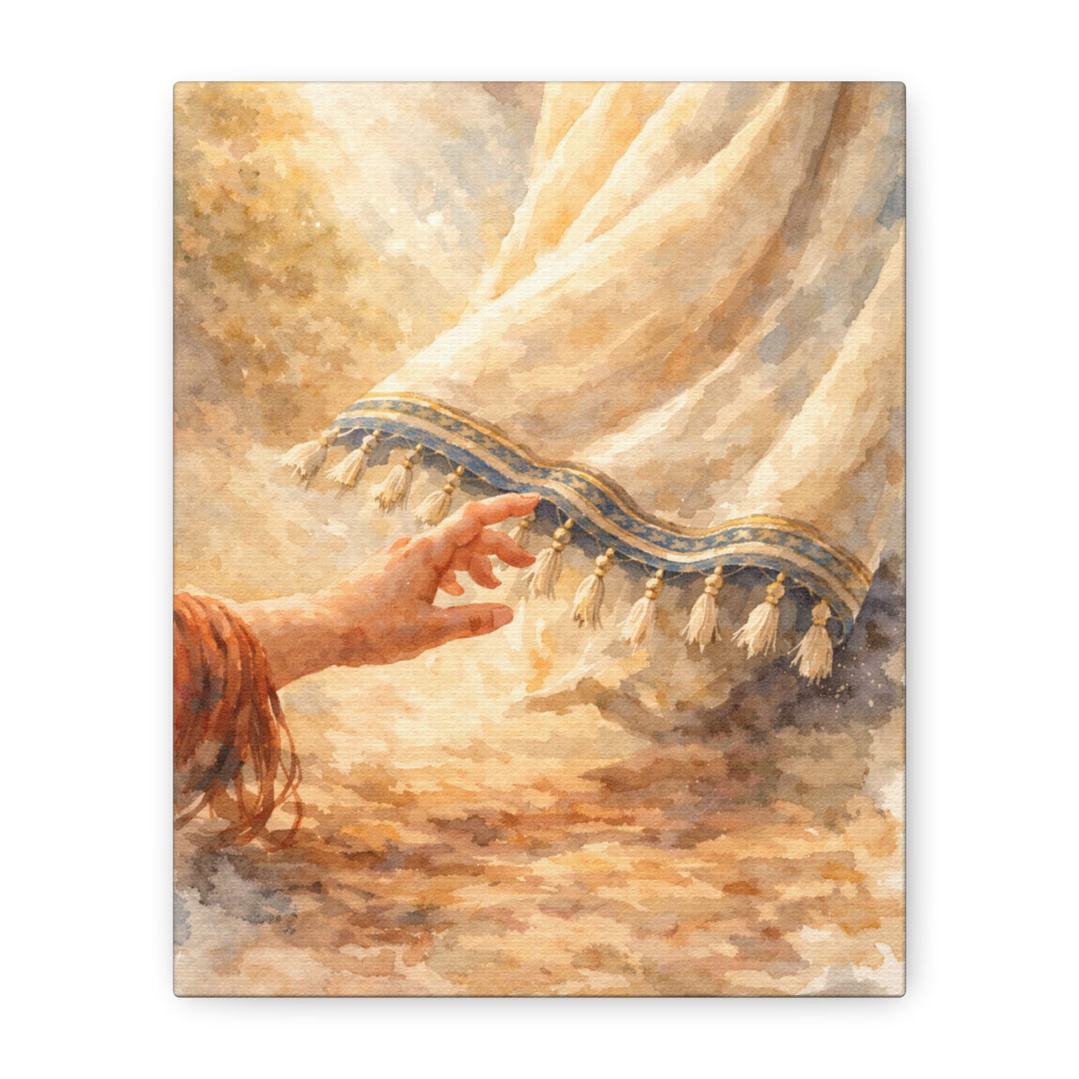 Bleeding Woman Touching Jesus' Hem Healing Canvas Wall Art