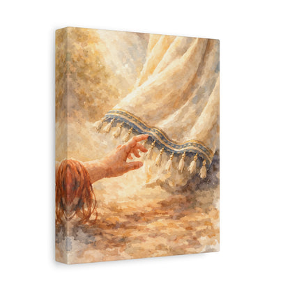 Bleeding Woman Touching Jesus' Hem Healing Canvas Wall Art