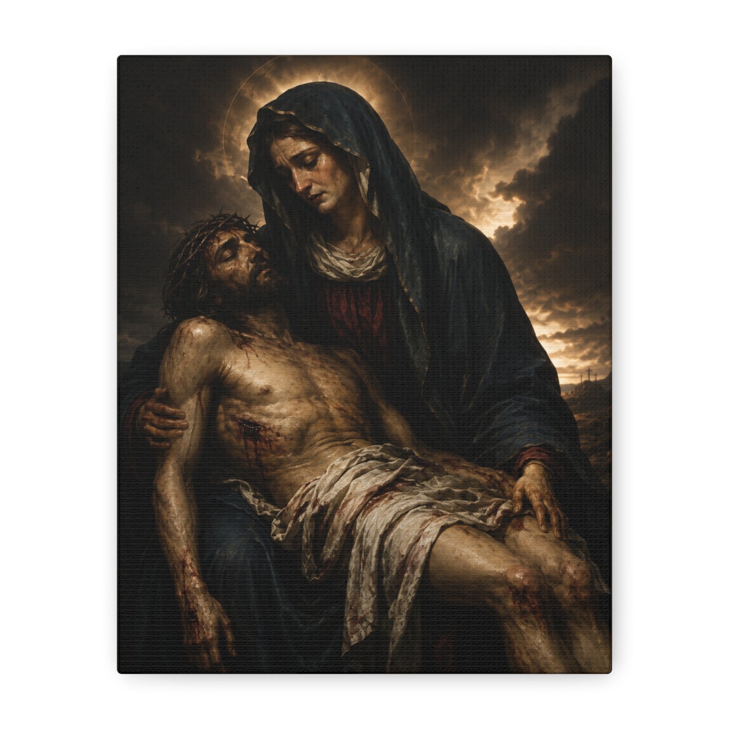 Jesus and Mary The Pieta Canvas Wall Art