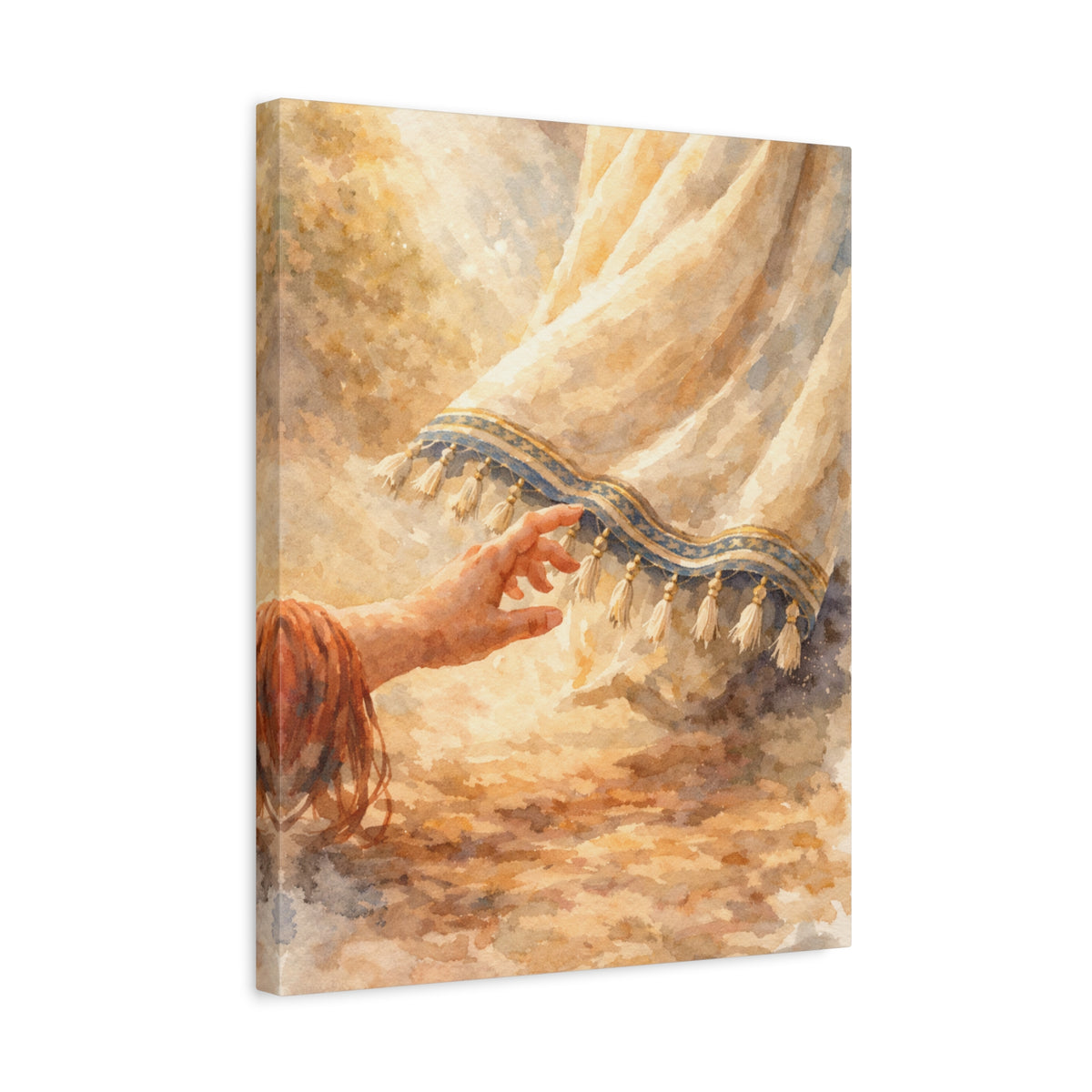 Bleeding Woman Touching Jesus' Hem Healing Canvas Wall Art