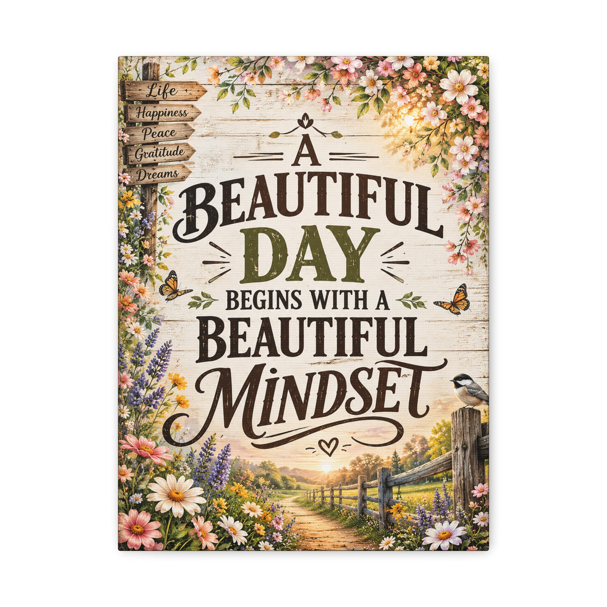 A Beautiful Day Begins With A Beautiful Mindset Canvas Art