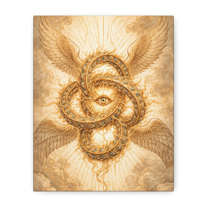 Golden Ophanim Canvas Wall Art Celestial Christian Religious Home Wall Decor