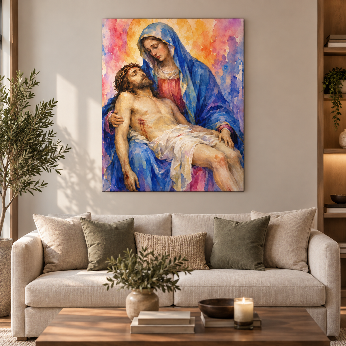 The Pieta Mary and Jesus Canvas Wall Art