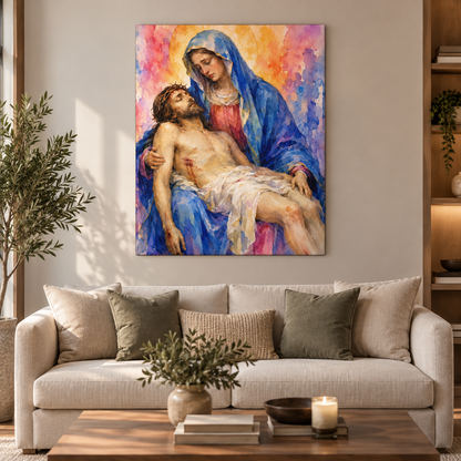 The Pieta Mary and Jesus Canvas Wall Art