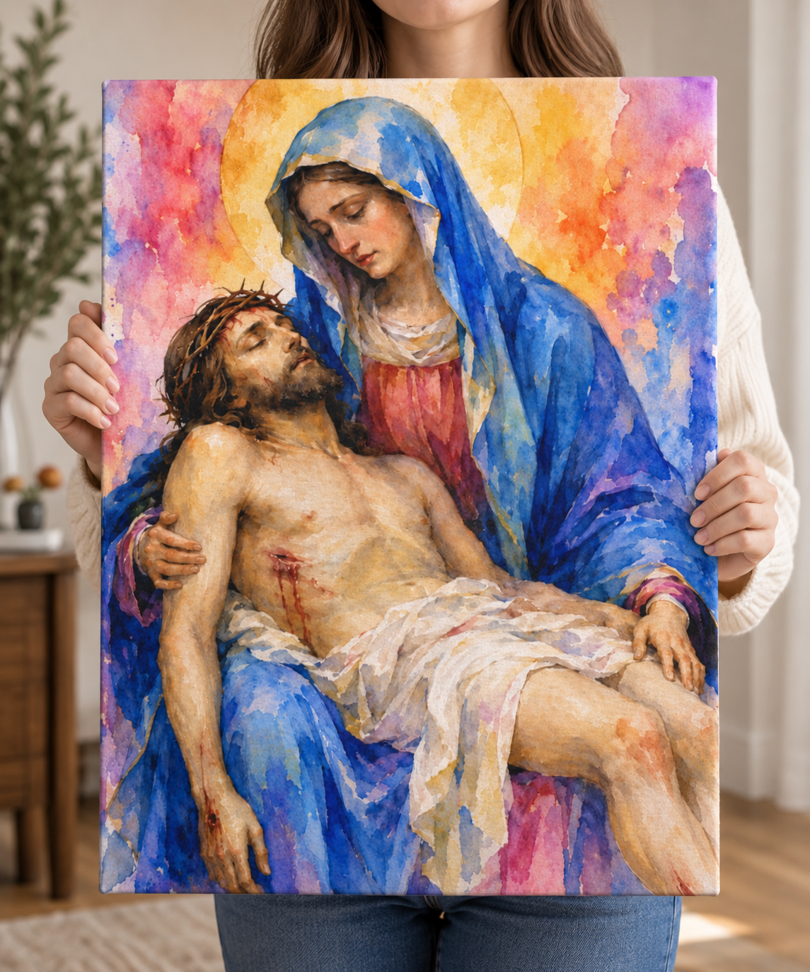 The Pieta Mary and Jesus Canvas Wall Art