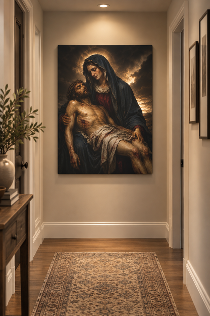 Jesus and Mary The Pieta Canvas Wall Art