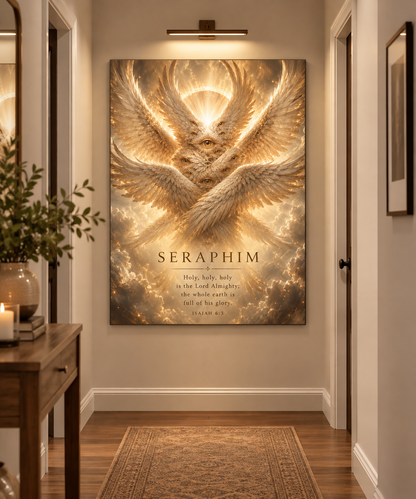 Seraphim Canvas Wall Art, Bible Angel Spiritual Home Wall Art