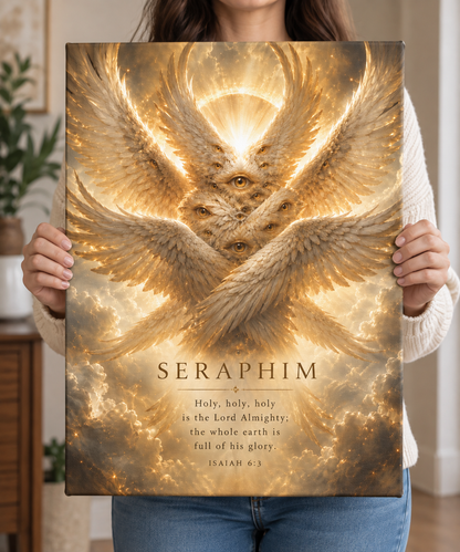 Seraphim Canvas Wall Art, Bible Angel Spiritual Home Wall Art