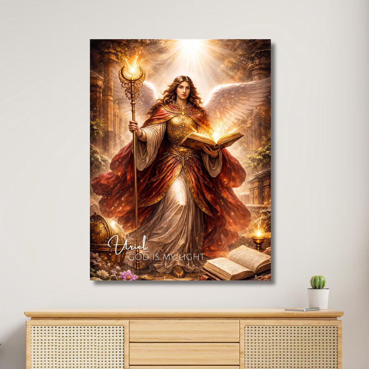 Archangel Uriel God Is My Light Wall Art
