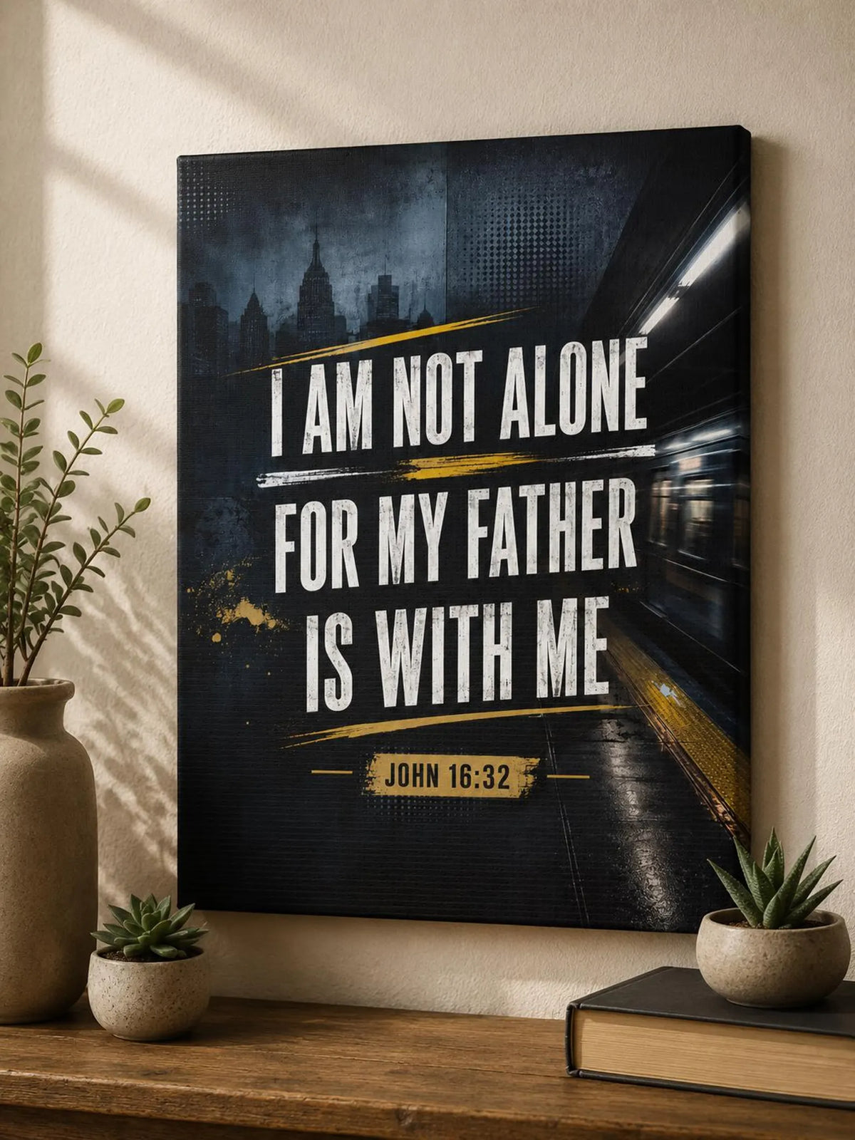 John 16:32 Bible Verse Canvas Wall Art