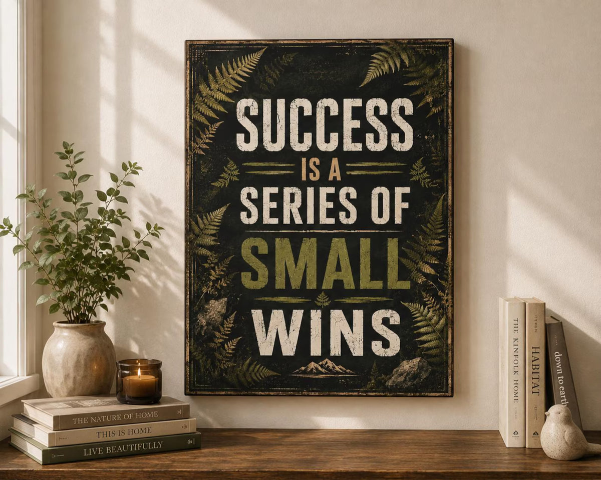 Success Is a Series of Small Wins Canvas Wall Art