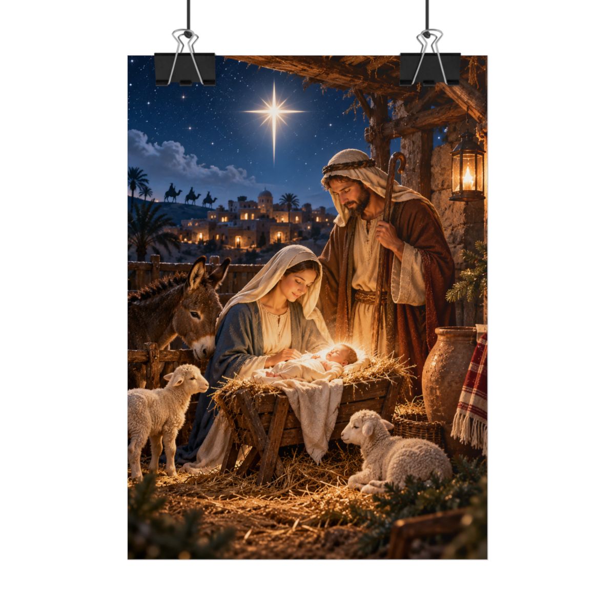 Birth of Jesus Christmas Canvas Wall Art